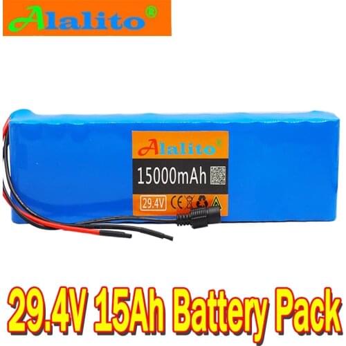 7S4P 29.4v 15Ah electric bicycle motor ebike scooter 24v li ion battery pack 18650 lithium rechargeable batteries 15A