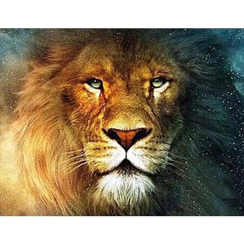 Diamond Painting Animal 5D DIY Diamond Cross Stitch Lion Partial 40X30 Canvas Paper Bag Round Frameless Single Rolled up