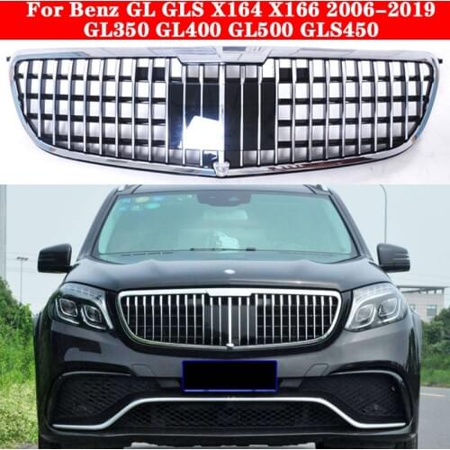 ABS plasstic GT style front grill GL350 GL400 GL500 GLS450 for Mercedes-Benz GL GLS X164 X166 2006-2019 Car Middle grille