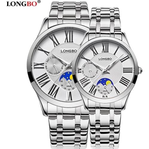 LONGBO Couple Watch Women Men Watches top brand luxury ladies Quartz Watches Waterproof Couple Wristwatch relogios masculinos