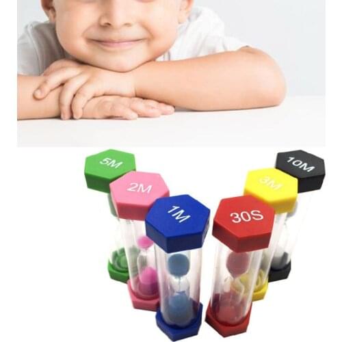 Hourglass Timer Set 6 Colors 1/3/5/10/15/mins 30Seconds Sandglass Clock for Home Office Decoration Kitchen Games Classroom