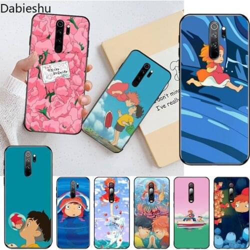 Cartoon Ponyo on the Cliff Soft black Phone Case for Redmi Note 9 8 8T 8A 7 6 6A Go Pro Max Redmi 9 K20 K30