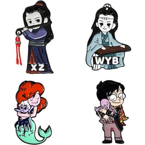 Cartoons Lapel Pins Enamel Badges Anime Brooches For Backpack Cute Women Decorative Badges Vintage Brooch Mini Pins For Clothes