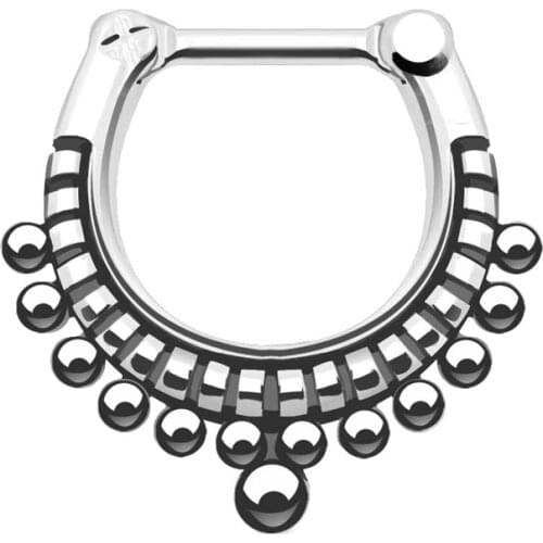 Multi Small Steel Ball Surgical Steel Septum Ring Captive Bead Nose Ring For Women Segment Seamless Horseshoe Septum Nose Ring