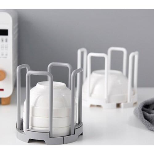 Kitchen Organizer Retractable Desktop Bowl Holder Plastic Drain Water Cup Shelf Cabinet Dishes Storage Rack Plate Storage Tool