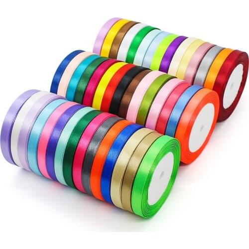 10MM Satin Ribbon Polyester Rope Gift Packing Handmade DIY Party Wedding Decorative