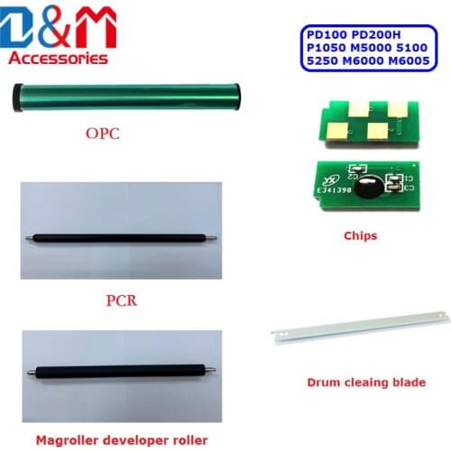 1Set Drum kit OPC PCR Magroller developer roller Chip Cleaning Blade PD100 PD200H for Pantum P1050 M5000 5100 5250 M6000 M6005