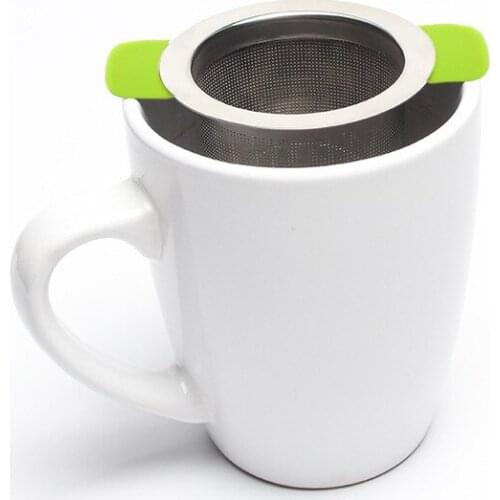 Stainless steel tea strainer set silicone double handle tea strainer tea strainer kitchen accessories tea strainer