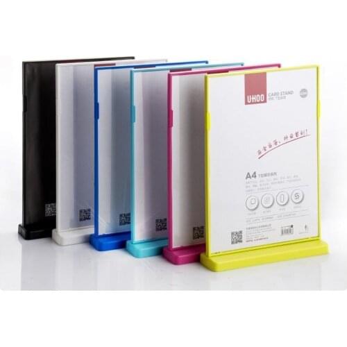 A4 Uhoo Table Desktop Soft Label Holder Banner Poster Sign Card Display Rack Picture Photo Frame Literature Advertising Rack POP