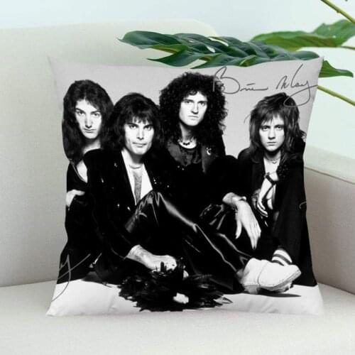 Queen Band Pillow Cover Bedroom Home Office Decorative Pillowcase Square Zipper Pillow Cases Satin Soft