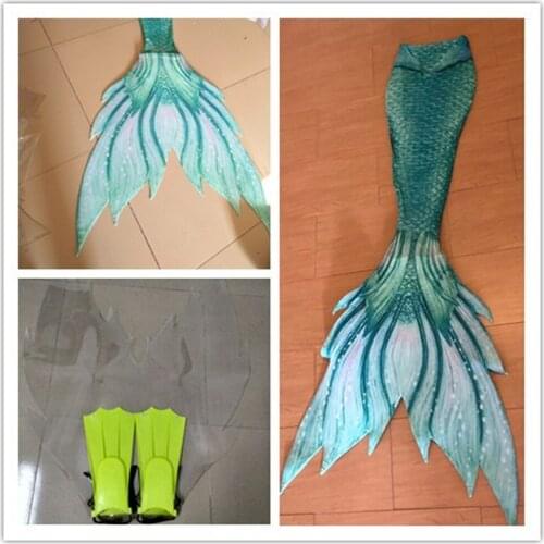 NEW Girls Mermaid Tail Swimming Costume With Monofin Adult Swimmable 3 Piece Cosplay Costume Children Mermaid Tails for Swimming