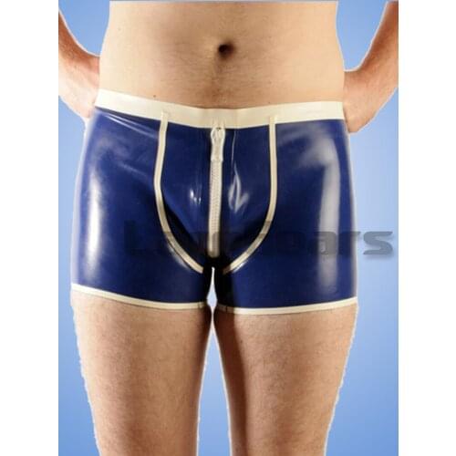 New Arrivals Latex Men Sexy Boxer Shorts Latex Male Erotic Fetish Costume Gays Sex Lingerie SM Game Expose Ass Panties