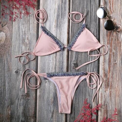 2020 Sexy Pink Brazilian Bikini 2020 Women Swimwear Push-up Bra Bikini Set Two Piece Swim Suit Swimwear Beachwear Bathing Femme