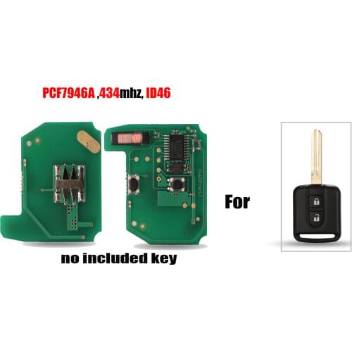 Jingyuqin Remote Car Key PCF7946A 434 For NISSAN Cabstar F24M Micra K12 Navara D40M Note E11 NV200 M20M Patrol Y61 Qashqai J10