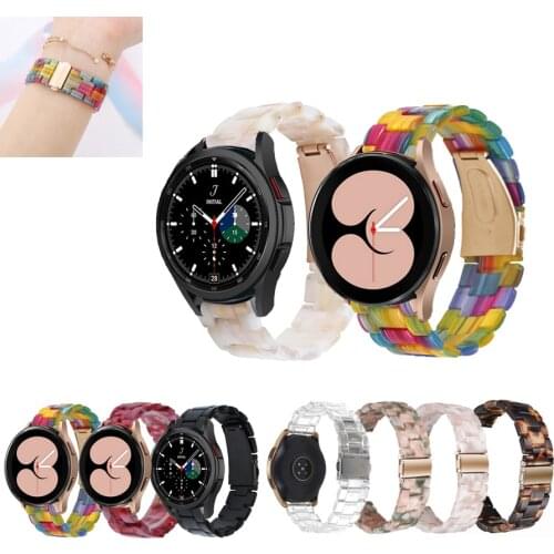 20mm 22mm Transparent Resin Strap Band for Samsung Gear Sport S4 for Galaxy 42mm Active 2 Watch3 41mm Replacement strap