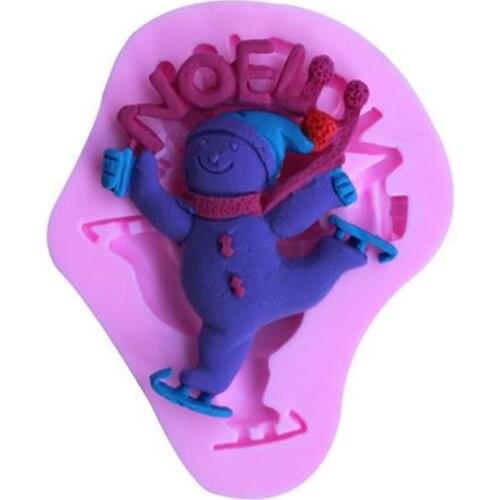 Christmas Snowman Fondant Cake Silicone Mold Cooking Chocolate Mould Clay Soap Molds Biscuits Baking Cake Decorating Tools