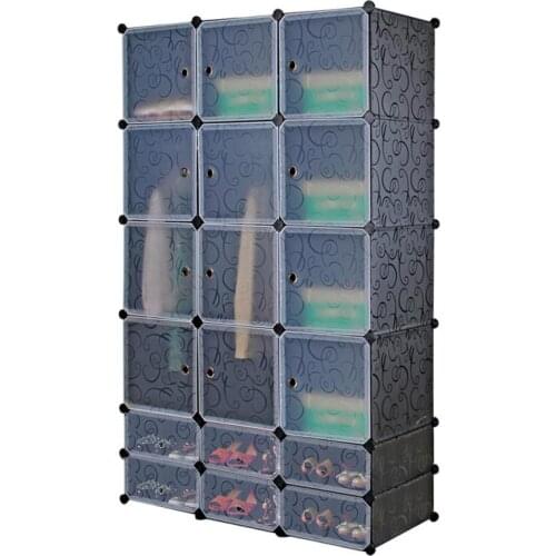 Bedroom Furniture Wardrobe Plastic Clothes Cabinet Shoe Boot Storage Cabinet Rack Coat Children Closet HWC