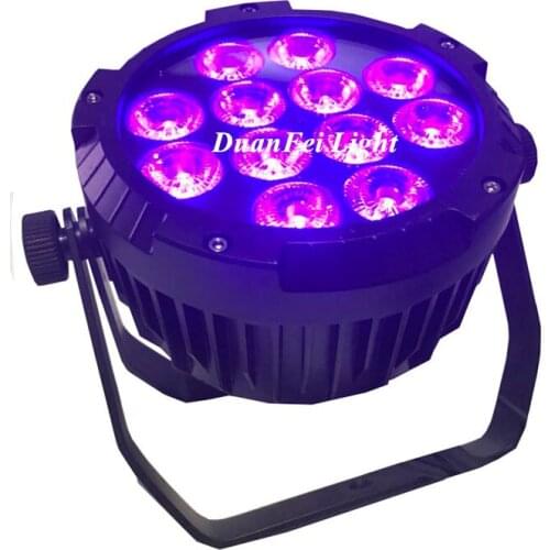 12pcs/lot 12x18W RGBWA+UV 6in1 LED Par Lights Flat Aluminum Cast Dj Disco Party Nightclub Bar Events Dj Projector Wash Lighting