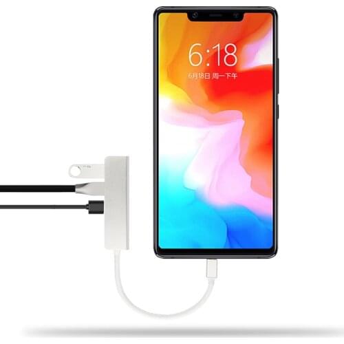 5-in-1 Type-C HUB Aluminiu Alloy USB-C Adapter USB 3.0 Port SD/TF Card Reader For Huawei Honor Magic 8 V8 10 V10 9i Mobile Phone