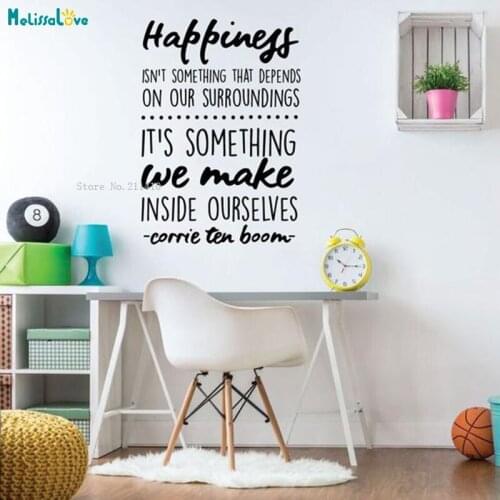 Inspirational Wall Decal Happiness Ins't Something That Depends On Our Surroundings Vinyl Home Decoration for Bedroom YT1044