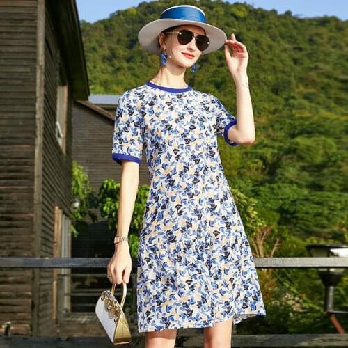 ZUOMAN Spring Print Satin Midi Dress Vintage Office Lady Plus Size Casual Dress Women Elegant Bodycon Party Vestido