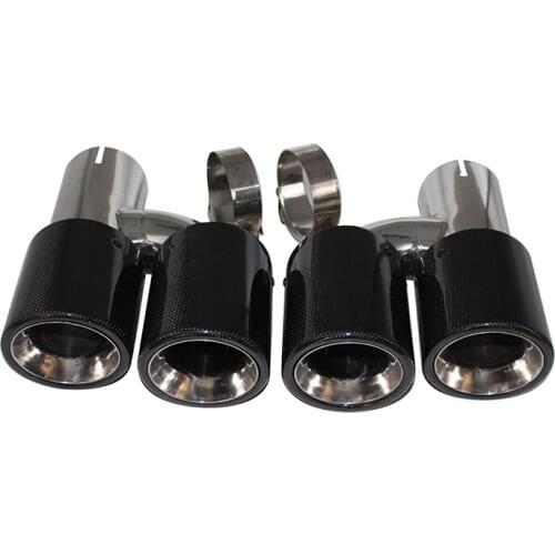 Exhaust pipe tail mouth H-shaped nozzle curled flared bright carbon fiber tail throat four-out tail throat silencer