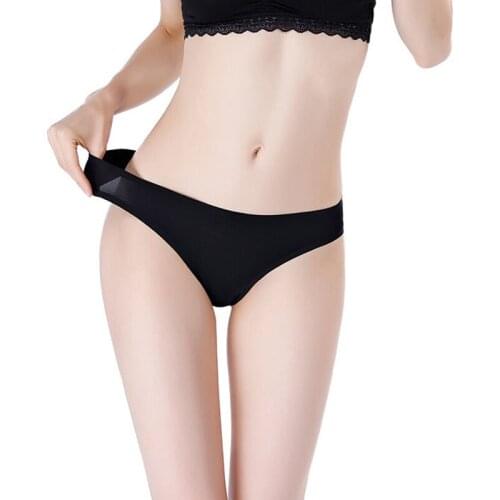 Plus Size Seamless Sexy Panties Women Low Waist Thongs Underwear Tanga Solid Comfortable T String Yoga Shorts Trangle Panties