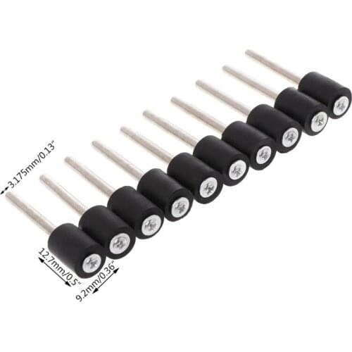 10Pcs Drum Rubber Mandrels 1/8\" Shank For Sanding Sleeve Rotary Tool Abrasive Tools C5AC
