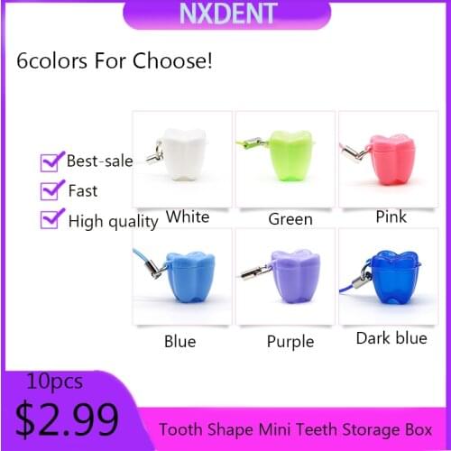 10pcs Dental gift Tooth Shape Mini Teeth Storage Box Lovely Tooth Fairy Box Childs Tooth Souvenir Save Container Too l