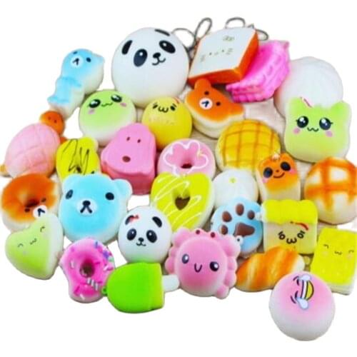 10pc/bag Randomly Sending Soft Funny Squishy sweetmeat ice cream bread Soft Fruit Toys Decoration