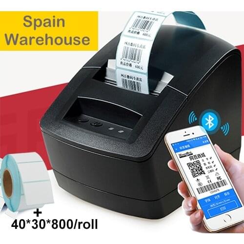 2 inch thermal bar code QR code label printer high quality clothing tags supermarket price sticker 2 in 1 printing printer