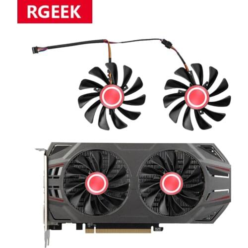 2pcs/set95MM FDC10U12S9-C CF1010U12S CF9010H12S XFX RX580 GPU Cooler Fan For HIS RX 590 580 570 Graphics Card Cooling