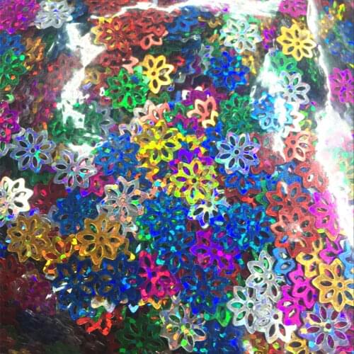 30g/lot Flower Sequins 9mm PVC Sequin Decoration Sewing DIY Mix Colors Multicolor Hologram Laser Colors Confetti Spangles