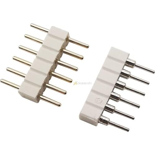 30pcs 6pin RGBCCT LED Connector, 6 Pin 2.0mm Needle Distance, Male to Male/ Female Connector For 5050 RGB CCT LED Strip