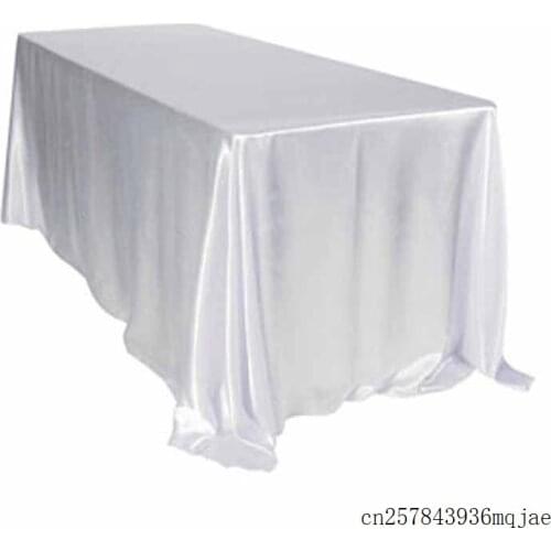 5Pcs Rectangular Satin Tablecloth Table Cover for Wedding Party Restaurant Banquet Decoration 57 x 126 inch
