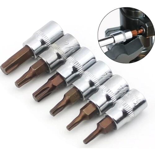 6pcs 1/4 Inch 6.35mm Hex Torx Screwdriver Bit Set T10 T15 T20 T25 T30 T40 S2+chrome Vanadium Steel Drive Socket Hand Tools