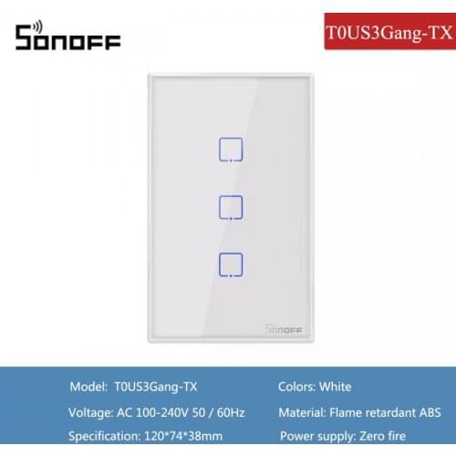 Sonoff T0 US Wireless WiFi Switch eWeLink 433Mhz RF Remote Controll Sonoff Switch Smart Home Work With Alexa Google Home