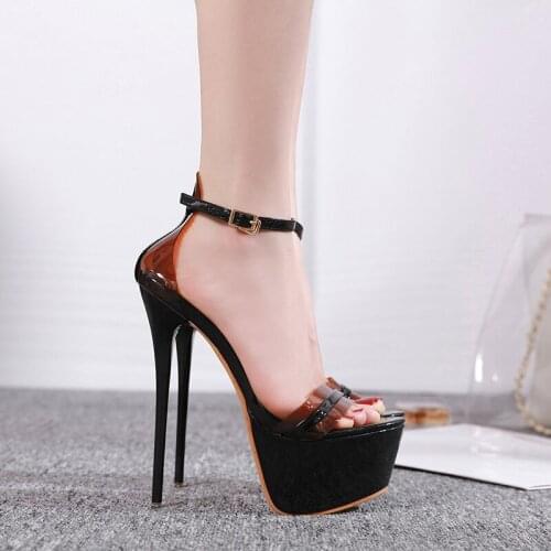 Gold Heels Sexy High Heels Sandals 17cm Stripper Shoes Summer Wedding Party Shoes Gladiator Platform Sandals Women Dress Shoes