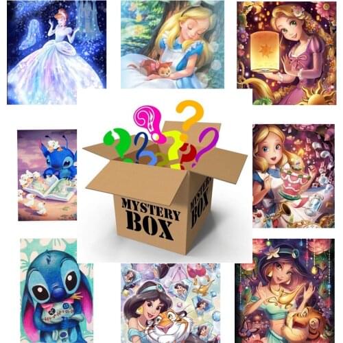 Disney Lucky Items Randomly Send Mysterious Diamond Painting Characters To Build Cartoon Lucky Bag Gift Blind Box
