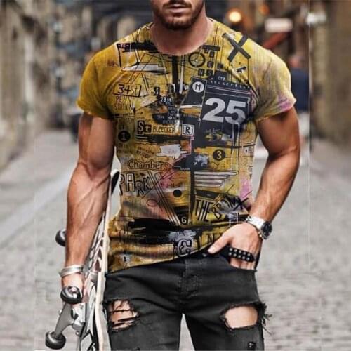 European and American fashion mens T-shirts, 3D street clothes, large short sleeve T-shirts, new in summer 2021