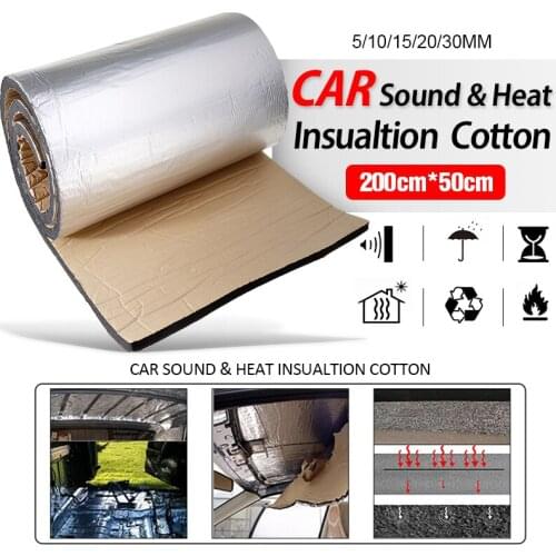 50x200cm 5/10/15/20/30mm Car Sound Deadener Mat Noise Bonnet Insulation Deadening for Hood Engine Sticker