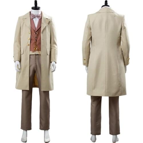 Good Omens Cospaly Angel Aziraphale Costume Jacket Trench Outfit Suit Halloween Carnival Costume for Adult Men Women