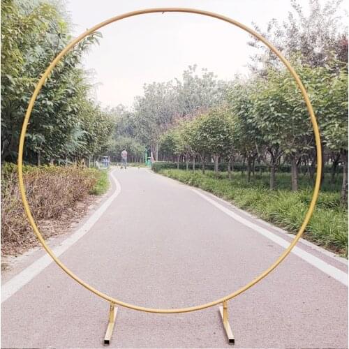 Round Wedding props iron ring Circle arch background Stand round flower door outdoor lawn wedding flower door wall shelf
