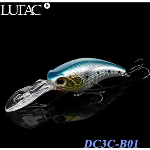 LUTAC Mini Crankbait 55mm 11g ABS Fake crank lure depth 2.5M treble hook Quality Pesca