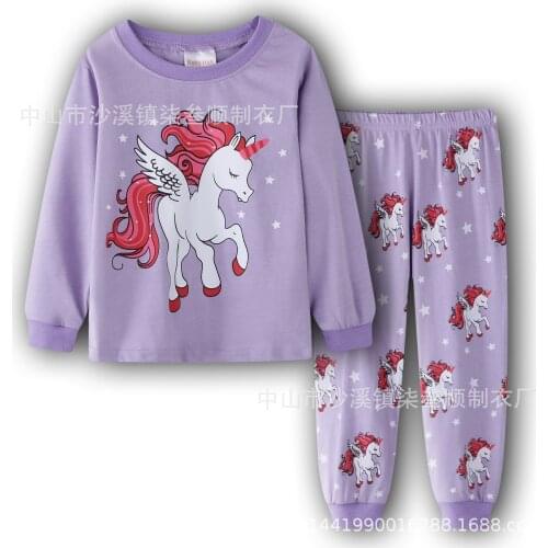 Fashion new unicorn design baby sleepwear clothing toddlr kids boys pyjamas children pajamas Tops + Pants homewear outfit set