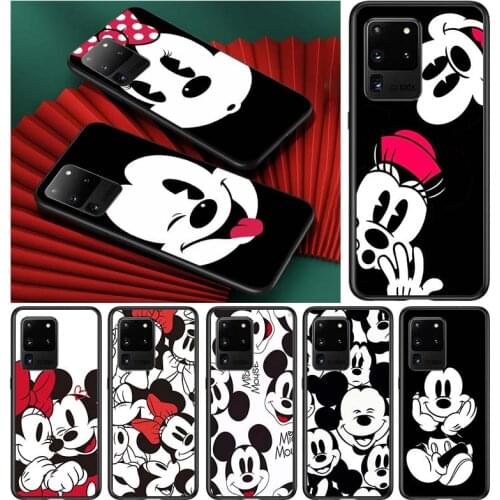 Disney Mickey Minnie Black for Samsung S20 FE Ultra Plus A91 A81 A71 A51 A41 A31 A21 A11 A72 A52 A42 A22 Soft Black Phone Case