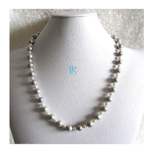 Favorite Pearl Necklace Natural White Gray Color 4-10mm Freshwater Pearl Fine Jewelry Strands Necklace Smart Women Gift