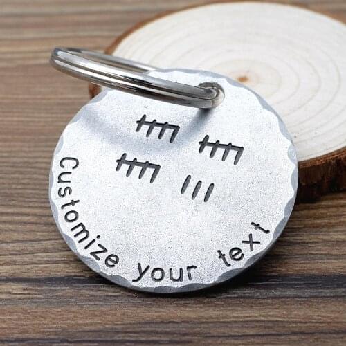 Personalized Counting Keychain Tally Mark Keychain Anniversary Gift Birthday Gift Custom Message Keyring