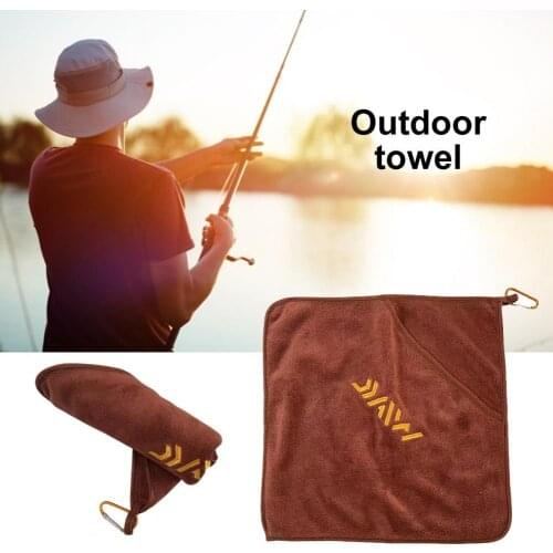 Portable Absorbent Washcloth Towel With Safety Buckle Fishing Towel Catch Fish Towel Hand Towel Outdoor Fishing Accessory