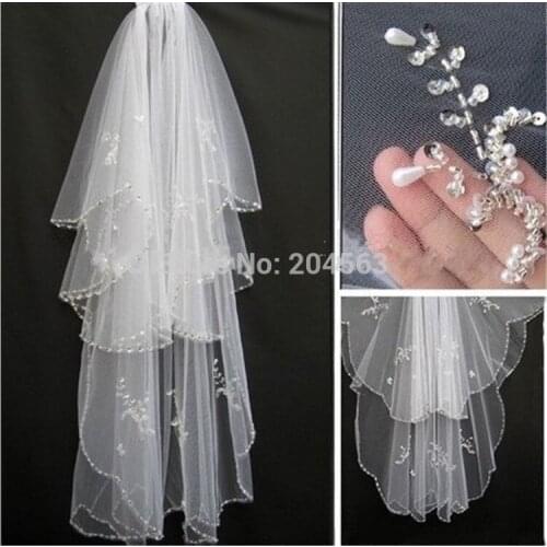 Beaded Wedding Veil with Star Flowers Stunning Long Bridal Veils with Comb